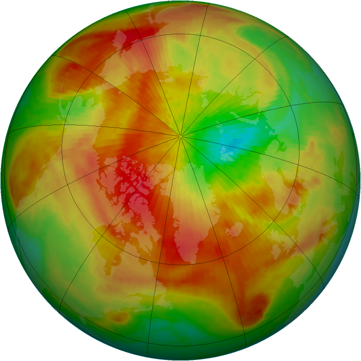 Arctic ozone map for 12 April 2003